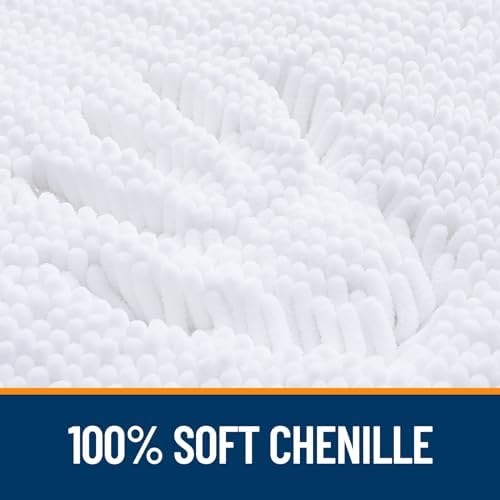 OLANLY Bathroom Runner Rugs 47x24, Extra Soft Absorbent Chenille Bath Rugs