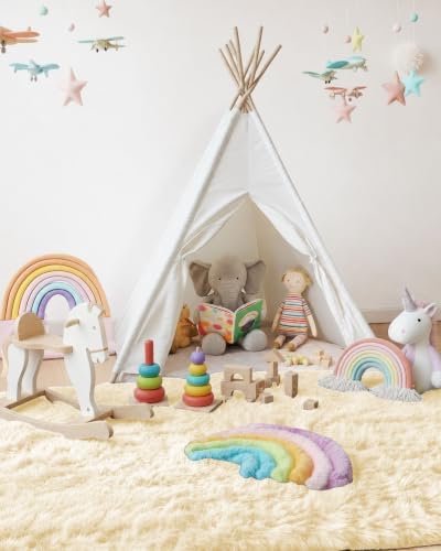 Smiry Area Rugs for Living Room Bedroom 4x5.9 ft, Fluffy Washable Carpet