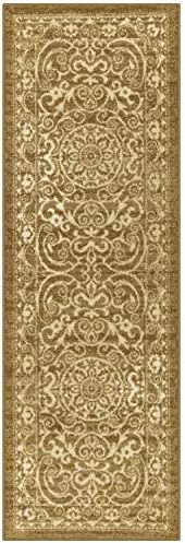 Maples Rugs Pelham Vintage Medallion Runner Rug, 2' x 6', Khaki