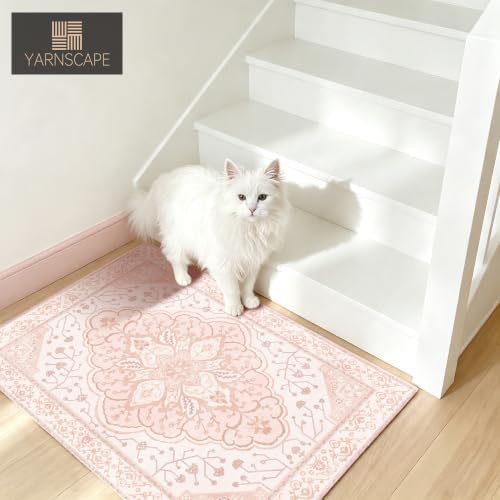 YARNSCAPE 2' x 3' Machine Washable Area Rug, Non-Slip Low-Pile Carpet