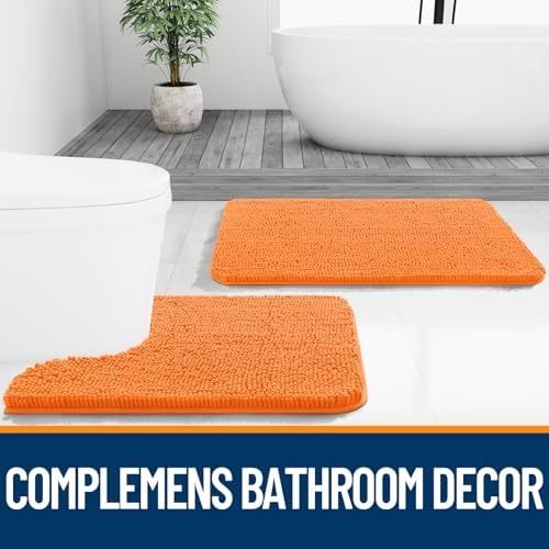 OLANLY Large Bathroom Rugs 50x30, Extra Soft Absorbent Chenille Bath Rugs