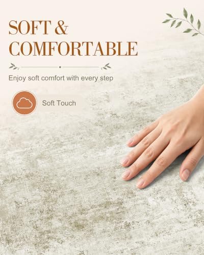OLANLY 8x10 Washable Area Rug, Soft Non Slip Carpet for Bedroom Living Room