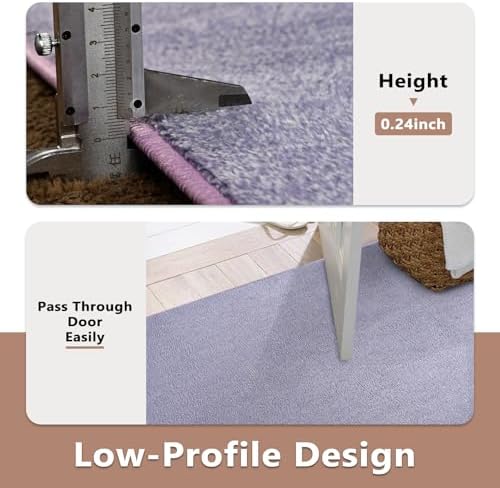 5x7 Purple/White Area Rug Non-Slip Washable Soft for Living Room Bedroom