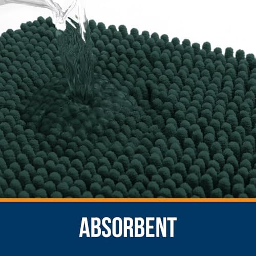 OLANLY Toilet Rugs U-Shaped 24x24, Soft Absorbent Chenille Contour Rugs