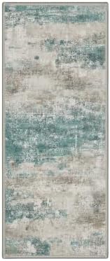 BEIMO 2x10 Runner Rug for Hallway, Teal Grey Washable Abstract Rug