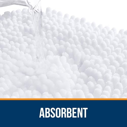 OLANLY Toilet Rugs U-Shaped 24x24, Soft Absorbent Chenille Contour Rugs