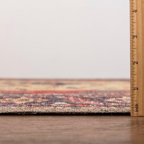 Keen Home Design Vintage Washable Area Rug, Non-Slip Low Pile, 8x10