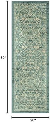 Maples Rugs Pelham Vintage Medallion Runner Rug, 1'8 x 5, Light Spa