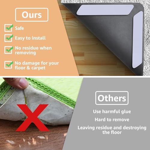 ZONGOOL 40PCS Rug Tape Non Slip Rug Pad Grippers Double Sided Carpet Tape