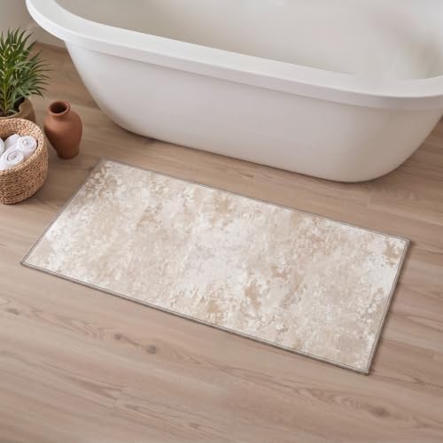 BEIMO 2x10 Runner Rug for Hallway, Beige White Washable Abstract Rug