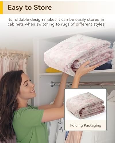 RELEANY Washable Area Rug, Small 2'6"x4', Pink
