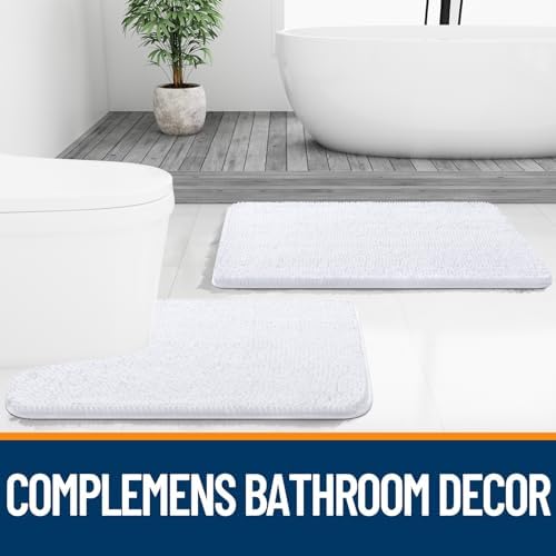 OLANLY Bathroom Rugs 32x20, Extra Soft Absorbent Chenille Bath Rugs