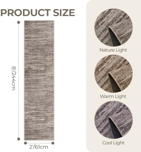 2x8 Runner Rug Non Slip,Washable Hallway Runner Rug,Brown