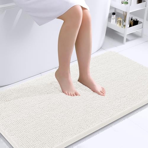 OLANLY Bathroom Runner Rugs 40x24, Extra Soft Absorbent Chenille Bath Rugs