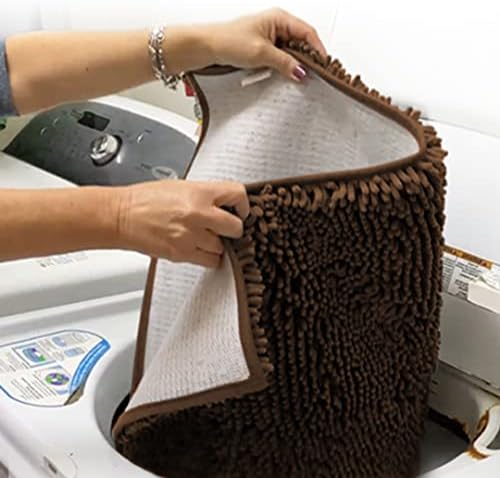 Muddy Mat® | Super Water Absorbent Door Mat Indoor, Microfiber Quick Dry Chenille Entryway Rug, Slip Resistant Front Door Mat, Indoor Mats for Entryway, Machine Washable Pet Rug, Brown 28"x18"