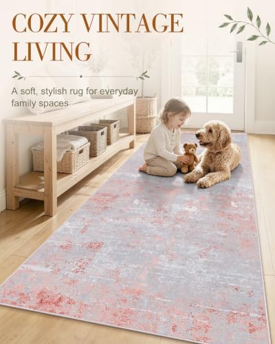 OLANLY 4x6 Washable Area Rug, Soft Non Slip Carpet for Bedroom Living Room