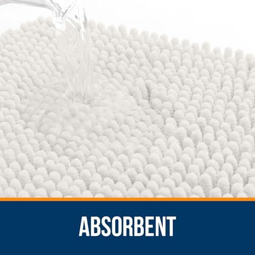 OLANLY Toilet Rugs U-Shaped 24x24, Soft Absorbent Chenille Contour Rugs
