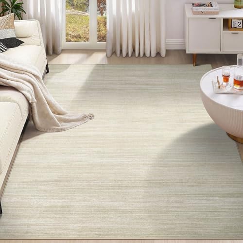 UERMEI 5x7 Washable Area Rug - Neutral Modern Abstract Living Room Rugs, Non-Slip Soft Large Indoor Floor Carpet for Bedroom Home Office & Under Dining Table Decor, Brown/Beige