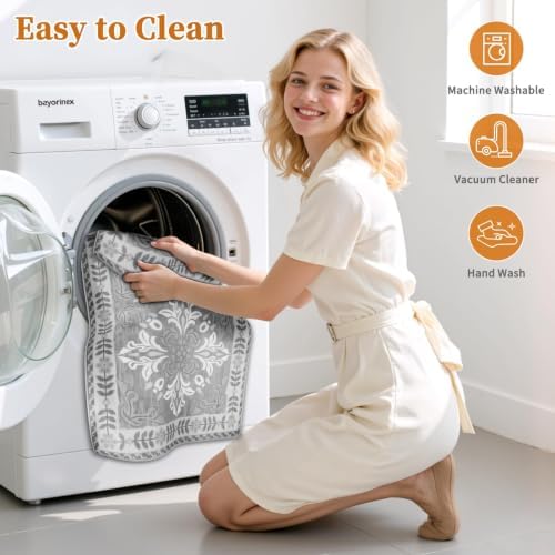 Kitchen Rugs Set of 3, Non Slip Washable Floor Mats with Water Absorbent