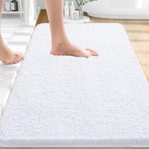 OLANLY Bathroom Rugs 32x20, Extra Soft Absorbent Chenille Bath Rugs