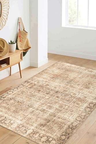Keen Home Design Vintage Washable Area Rug, Non-Slip Low Pile, 9x12