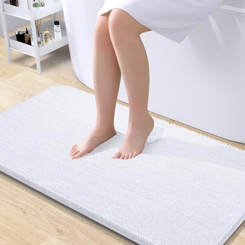 OLANLY Bathroom Runner Rugs 40x24, Extra Soft Absorbent Chenille Bath Rugs
