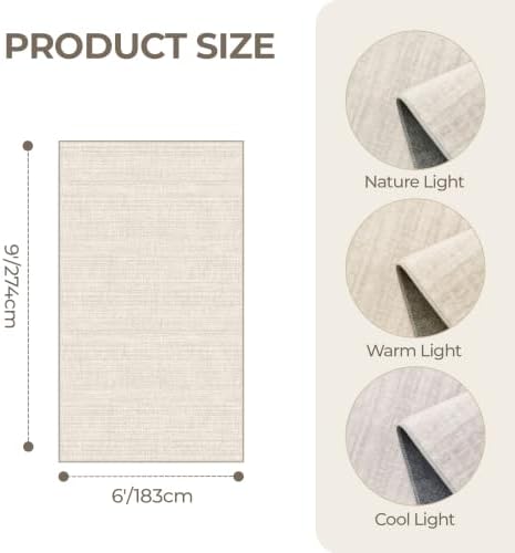 6x9 Area Rugs for Living Room,Large Washable Rug,Beige