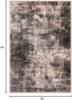 IOHOUZE Abstract Area Rug 3x5 Ft Washable Rugs for Entryway Indoor, Non Slip Kitchen Rug Printed Faux Wool Throw Rugs, Indoor Door Mat for Door Entrance Foyer Living Room, Brown/Rust