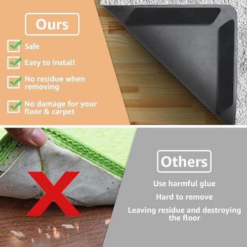 ZONGOOL 40PCS Rug Tape Non Slip Rug Pad Grippers Double Sided Carpet Tape