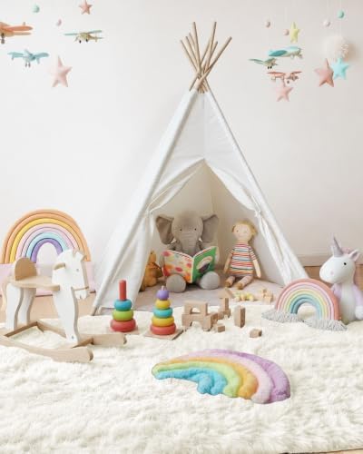 Smiry Area Rugs for Living Room Bedroom 4x5.9 ft, Fluffy Washable Carpet