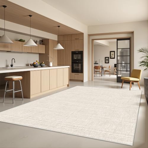 6x9 Area Rugs for Living Room,Large Washable Rug,Beige