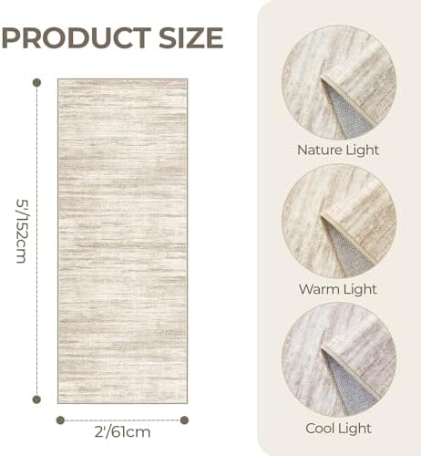 2x5 Rug Runners for Hallways Non Slip,Kitchen Rugs,Brown