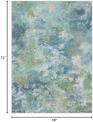 BEIMO 4x6 Area Rugs for Bedroom, Blue Green Washable Abstract Non Slip Rug