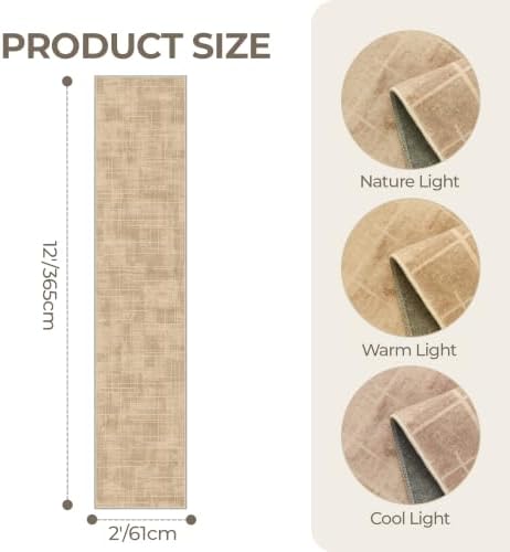 2x12 Runner Rug Non Slip,Washable Hallway Runner Rug,Brown
