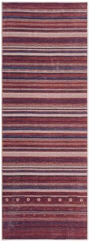 Keen Home Design Vintage Washable Runner Rug, Non-Slip Low Pile, 2x10