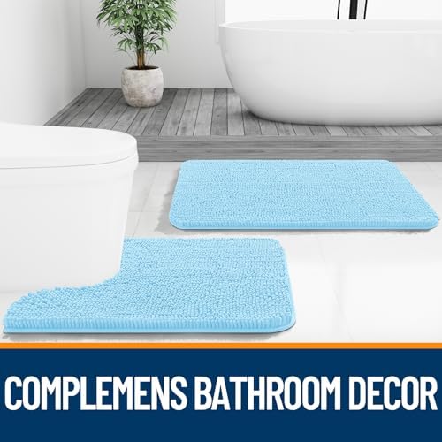 OLANLY Bathroom Runner Rugs 59x20, Extra Soft Absorbent Chenille Bath Rugs