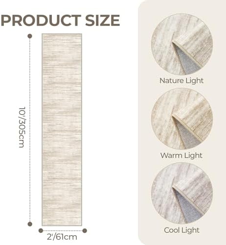 2x10 Runner Rug Non Slip,Washable Hallway Runner Rug,Brown