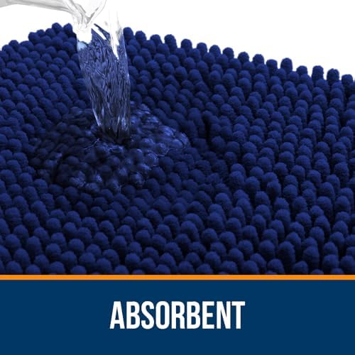 OLANLY Toilet Rugs U-Shaped 20x20, Soft Absorbent Chenille Contour Rugs
