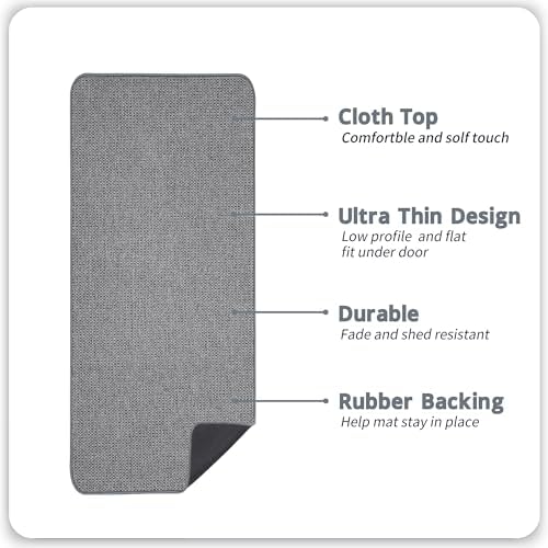 Bosap Bath Mat,Ultra Thin Bathroom Runner Rugs,Large Bath Mats for Bathroom,Quick Dry,Non-Slip,Machine Washable,Low Pile,Bath Rug,Shower Outside,Sink,Home Decor Accessories.Grey,2'x5'（24x60inch）