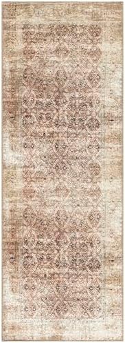 Keen Home Design Vintage Washable Runner Rug, Non-Slip Low Pile, 2x10