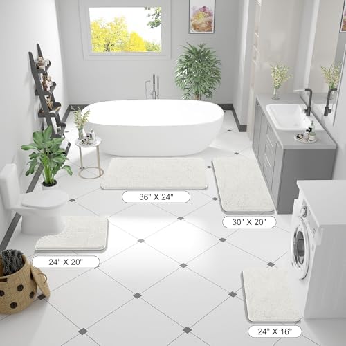 OLANLY Bathroom Runner Rugs 70x24, Extra Soft Absorbent Chenille Bath Rugs