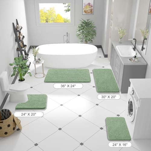 OLANLY Large Bathroom Rugs 44x32, Extra Soft Absorbent Chenille Bath Rugs
