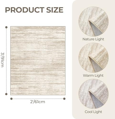 2x3 Rug Non Slip, Small Washable Entryway Rug,Brown