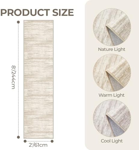2x8 Runner Rug Non Slip,Washable Hallway Runner Rug,Brown