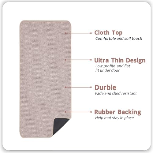 Bosap Bath Mat,Ultra Thin Bathroom Runner Rugs,Large Bath Mats for Bathroom,Quick Dry,Non-Slip,Machine Washable,Low Pile,Bath Rug,Shower Outside,Sink,Home Decor Accessories.Beige,3'x4'(36x48inch)