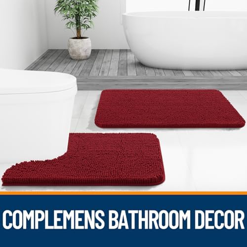 OLANLY Bathroom Rugs 30x20, Extra Soft Absorbent Chenille Bath Rugs
