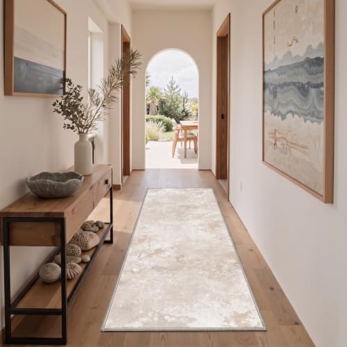 BEIMO Area Rugs 9x12 for Living Room, Beige White Washable Abstract Rug