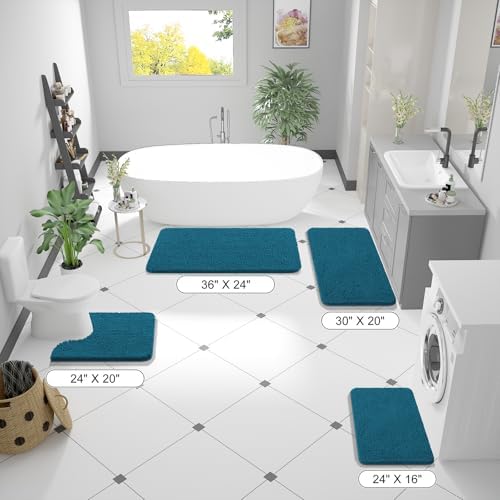 OLANLY Bathroom Runner Rugs 59x20, Extra Soft Absorbent Chenille Bath Rugs