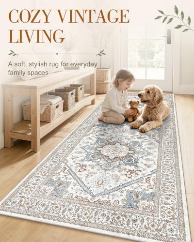 OLANLY 2x3 Washable Small Rug Non Slip Indoor Door Mat for Entryway Bedside