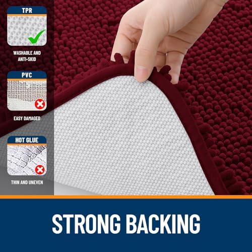 OLANLY Bathroom Runner Rugs 59x24, Extra Soft Absorbent Chenille Bath Rugs
